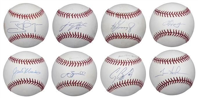 Lot of (8) Modern Day Hall of Famers and Stars Signed Baseballs Including Tony Gwynn, Frank Thomas & Ken Griffey Jr (Beckett PreCert)